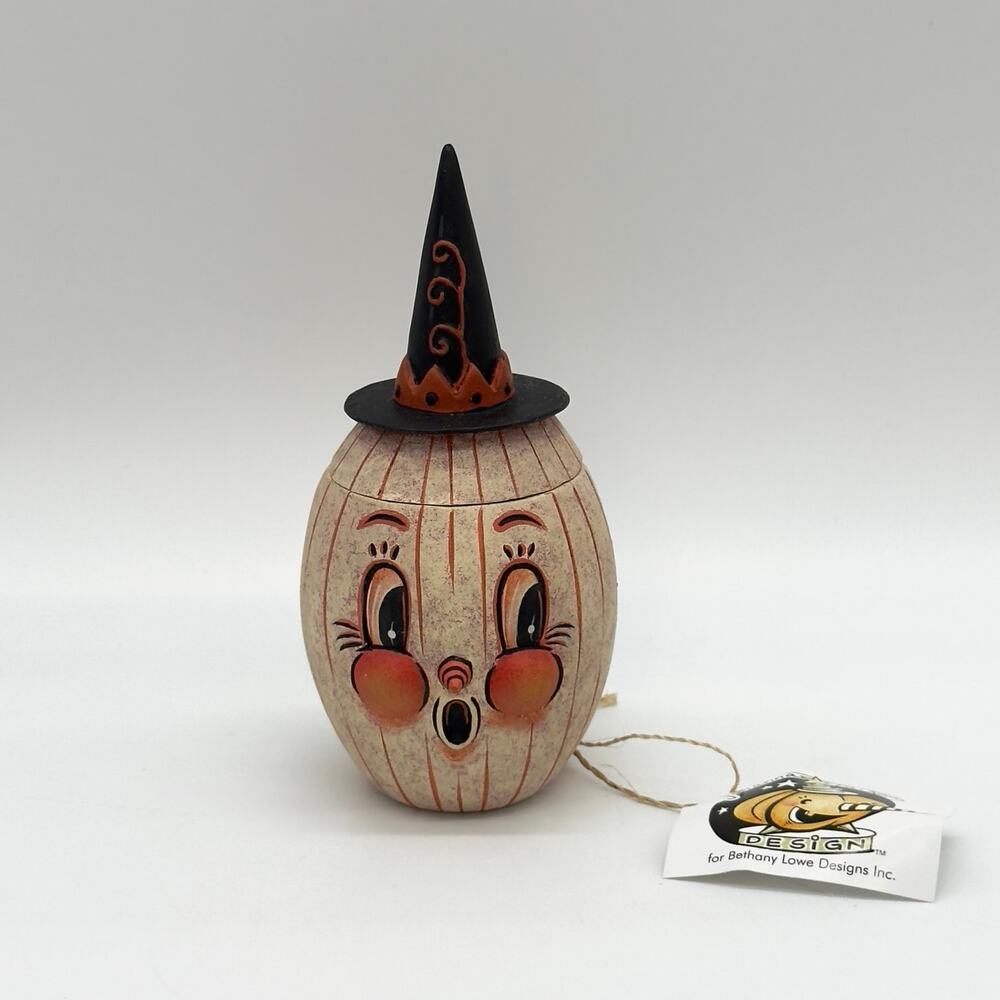Bethany Lowe Johanna Parker Gourdy White-O-Ween Halloween Pumpkin NEW